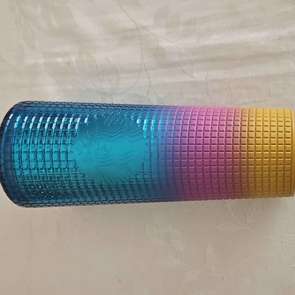 Starbucks Tim Singleton Rainbow Grid Gradient Ombre Venti 24oz Tumbler. - Picture 2 of 8
